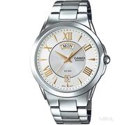 Casio BEM-130D-7AVDF Men's Analog Stainless Steel Watch with Compass Bezel