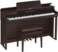 Casio Celviano AP-550 - Pianoforte digitale per console a 88 tasti, tastiera ibrida intelligente con azione di martello, doppie note per pianoforte, sistema da 40 W con 4