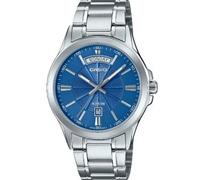 Casio MTP1381D-2AV - Orologio analogico da uomo, stile vintage, classico, in acciaio inossidabile, quadrante blu, con data e giorno