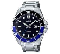Casio Quadrante Nero Giappone Mov't Al Quarzo MDV-107D-1A2 200M Orologio da Uomo
