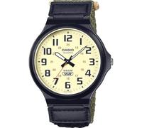 Casio Collection - Orologio da polso da uomo al quarzo Casual bracciale e cassa in Resina di colore Nero display analogico verde - MW-240B-3B