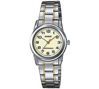 Casio Collection - Orologio donna al quarzo Classico cinturino in Acciaio INOX Grigio cassa in Ottone display analogico bianco - LTP-V001SG-9B