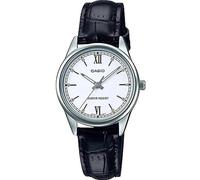 Casio Collection - Orologio donna al quarzo Classico cinturino in Pelle Nero cassa in Ottone display analogico bianco - LTP-V005L-7B2