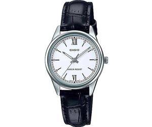 Casio Collection - Orologio donna al quarzo Classico cinturino in Pelle Nero cassa in Ottone display analogico bianco - LTP-V005L-7B2