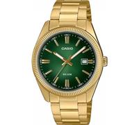 Casio Collection - Orologio Uomo Al Quarzo Classico Cinturino In Acciaio Inox Oro Cassa In Ottone Quadrante Analogico Verde - MTP-1302PGC-3AVEF