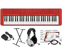 Casio CT-S1 Educational Pack with Stand and eMedia Instructional Software, AC Adapter and Headphones, Red