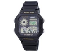 Casio Digitale World Map Ora Mondiale Illuminator AE-1200WH-1BVDF Orologio Uomo