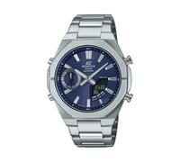 Casio Edifice ECB-S10D-2AEF Men's Solar-Powered Bluetooth Watch - Stainless Steel, Blue Dial