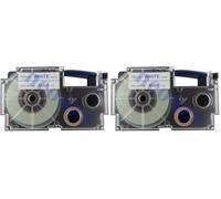 Casio Europe XR-18web1 nastro 18 mm blu su bianco (Confezione da 2)