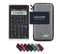Casio fx-82 Solar II con Custodia Protettiva WYNGS inclusa Grigio Chiaro - Calcolatrice Scientifica - Pacchetto Base