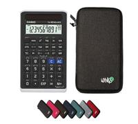Casio fx-82 Solar II con Custodia Protettiva WYNGS inclusa Grigio Scuro - Calcolatrice Scientifica - Pacchetto Base