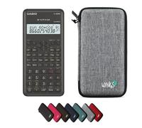 Casio fx-82MS 2nd edition con Custodia Protettiva WYNGS inclusa Grigio Chiaro - Calcolatrice Scientifica - Pacchetto Base
