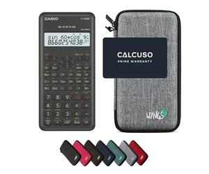 Casio fx-82MS 2nd edition con Custodia Protettiva WYNGS inclusa Grigio Chiaro - Calcolatrice Scientifica - Pacchetto Base