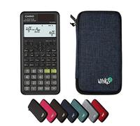 Casio fx-87DE Plus 2nd Edition con Custodia Protettiva WYNGS inclusa Blu - Calcolatrice Scientifica - Pacchetto Base (Tedesco)