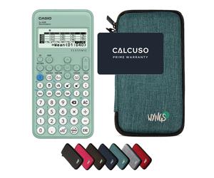 Casio FX-92B Secondaire con Custodia Protettiva WYNGS inclusa Turchese - Calcolatrice Scientifica - Pacchetto Base