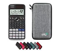 Casio fx-991DE X Classwiz con Custodia Protettiva WYNGS inclusa Grigio Chiaro - Calcolatrice Scientifica - Pacchetto Base (Tedesco)