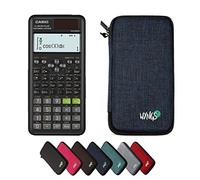 Casio fx-991ES Plus 2a edizione con custodia protettiva WYNGS blu, calcolatrice scientifica, set base