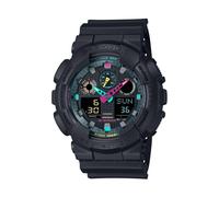 Casio G-SHOCK GA-100MF-1AER Men's Analog-Digital Watch - Black Resin Band, Multi-Fluorescent Accents