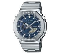 Casio G-Shock GM2110D-2B - Orologio ottagonale in acciaio inossidabile blu navy, argento, moderno, argento