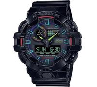 Casio G-Shock Orologio da polso da uomo al quarzo Sportivo bracciale e cassa in Resina di colore Nero display analogico nero - GA-700RGB-1AER
