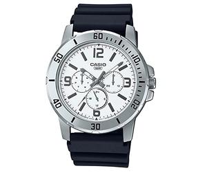 Casio General MTP-VD300-7B - Bracciale in resina da uomo, colore: nero, cinturino, Cinghia