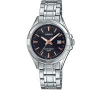 Casio LTP-1308D-1A2VDF Women's Analog Watch - Stainless Steel, Black Dial, Date Display