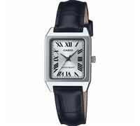 Casio LTP-B150L-7B1EF Women's Analog Quartz Watch - Silver Dial, Black Leather Strap
