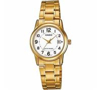 Casio LTP-V002G-7B2UDF Women's Gold-Tone Analog Watch - White Dial