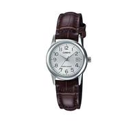 Casio #LTP-V002L-7B2 Women's Standard Analog Leather Band Silver Numbers Dial Date Watch