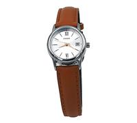 Casio LTP-V002L-7B3 Orologio analogico da donna standard con cinturino in pelle marrone quadrante argento con data