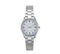 Casio LTP-V005D-7A Orologio analogico da donna in acciaio inossidabile con quadrante argentato a 3 lancette, Bracciale