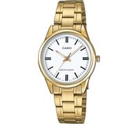 Casio LTP-V005G-7A Orologio da donna con cinturino in acciaio dorato | Quadrante bianco, resistente all'acqua, movimento giapponese, display analogico, cinturino color oro