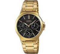 Casio LTP-V300G-1AUDF Women's Watch - Black Dial, Gold-Tone Stainless Steel Bracelet