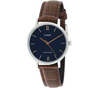 Casio LTP-VT01L-2BUDF Women's Blue Dial Brown Leather Strap Watch