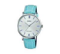 Casio LTP-VT01L-7B3UDF Women's Analog Watch - Silver Dial, Blue Leather Strap