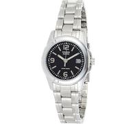 Casio LTP1215A-1A Orologio analogico da donna in acciaio inossidabile con quadrante nero a 3 lancette, nero