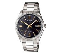 Casio LTP1302D-1A2V Orologio analogico da donna con lunetta scanalata in acciaio inossidabile quadrante nero a 3 lancette