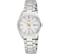 Casio LTP1302D-7A2V Orologio analogico da donna classico con lunetta scanalata in acciaio inossidabile quadrante argentato