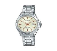 Casio LTP1308D-9AV Orologio da donna analogico in acciaio inossidabile con quadrante champagne, Argento, casual