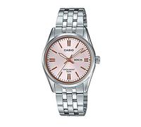 Casio LTP1335D-4AV - Orologio da donna con quadrante rosa, analogico, in acciaio inox, con data e giorno, rosa