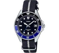 Casio Cinturino in Tessuto Quadrante Nero Quarzo MDV-10C-1A2 50M Orologio Uomo