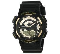 Casio Men's '3D Dial' Quartz Resin Watch, Color:Black (Model: AEQ100BW-9AV)