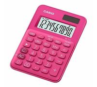 Calcolatrice da tavolo Casio MS-7UC - Tasto doppio zero - Schermo LCD a 10 cifre - Solare e batterie - Colore rosso