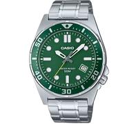 Casio MTD-135D-3AVDF Men's Analog Watch - Stainless Steel Band, Green Dial