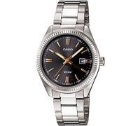 Casio MTP-1302D-1A2VDF Men's Analog Watch - Black Dial with Stainless Steel Bracelet