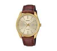 Casio MTP-1302PGL-9AVEF Men's Analog Watch - Gold Dial with Genuine Leather Strap