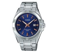 CASIO MTP-1308D-2AVDF OROLOGIO UOMO ACCIAIO BLU ROSE' 42mm DATA SOTTOCOSTO