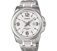 Orologio Casio MTP-1384D-7AV Cassa e Bracciale Acciaio fondo Bianco con Datario