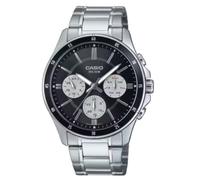 Casio MTP-1374D-1A3VDF Men's Stainless Steel Watch - Black Dial