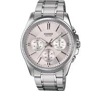 Casio MTP-1375D-7AVDF Men's Analog Watch - White Dial, Stainless Steel Bracelet, Day-Date Display